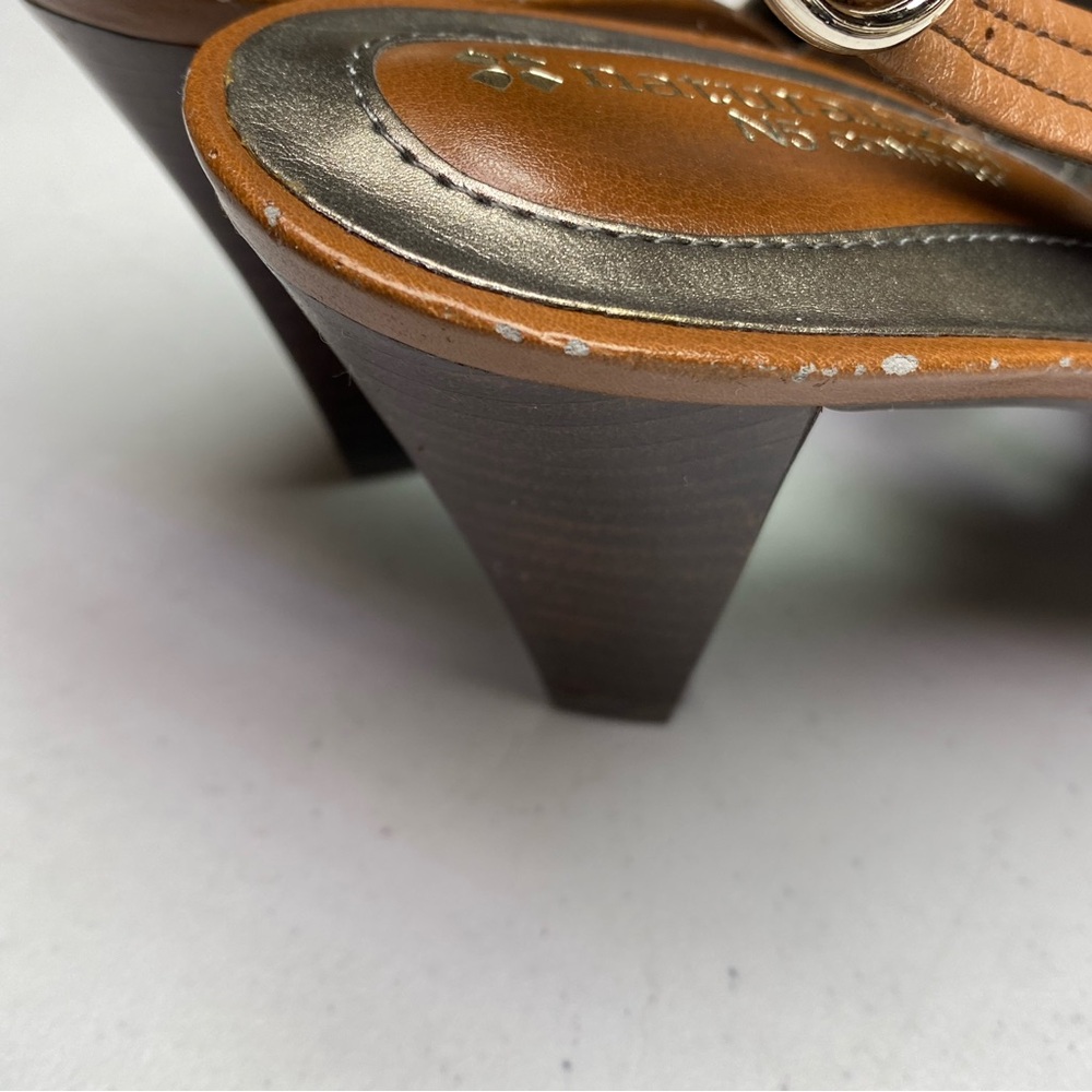 Naturalizer DRK TAN Leather Heeled Slingbacks, 8M Spring Sale - Picture 3 of 9